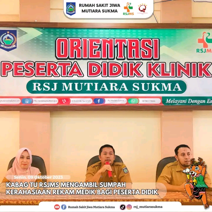 KABAG TU RSJMS MENGAMBIL SUMPAH KERAHASIAAN REKAM MEDIK BAGI PESERTA DIDIK